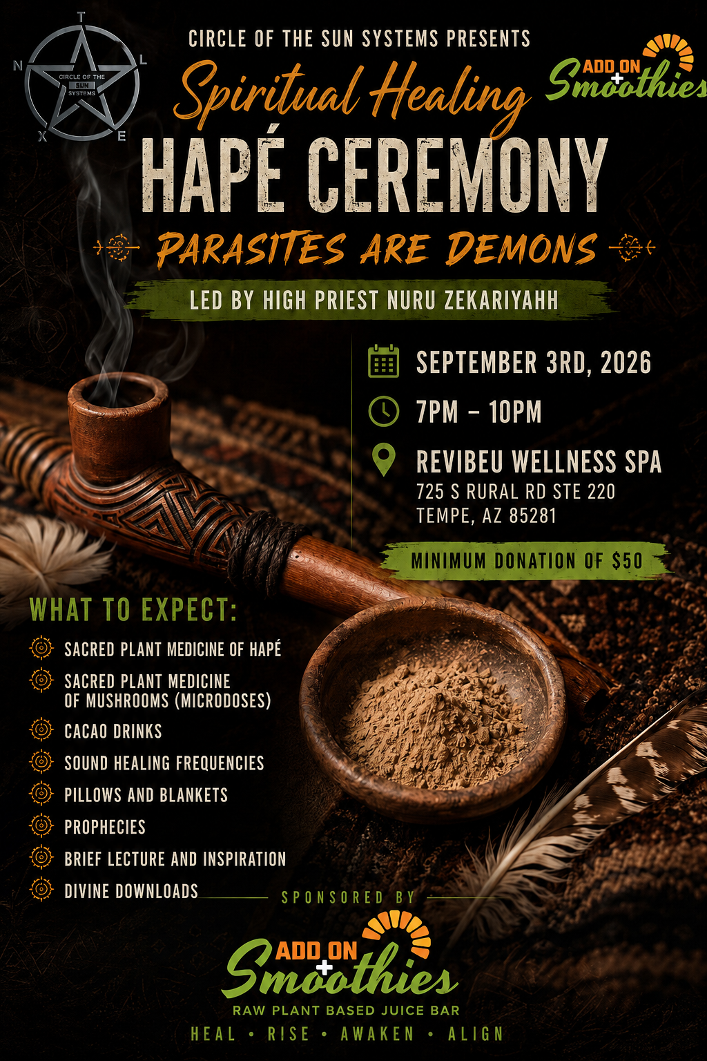 Spiritual Healing Hapé Ceremony: Parasites Are Demons